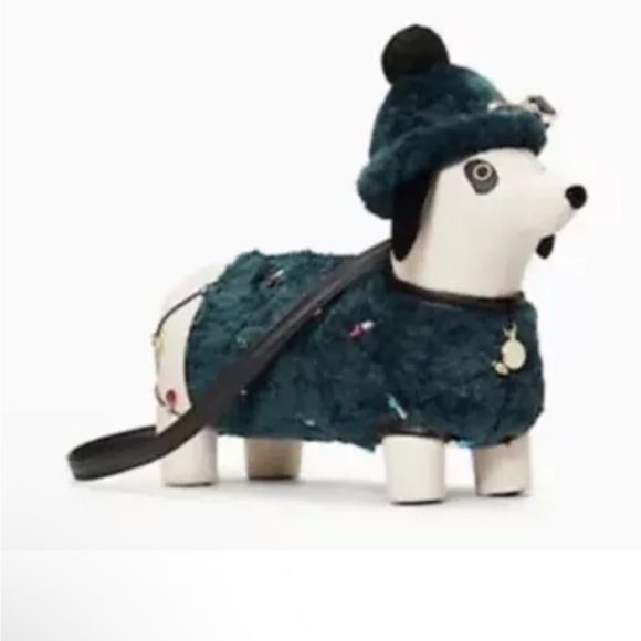 Collectible Kate Spade Dachshund Bag Dog Green Christmas Lights Claude - Picture 5 of 14